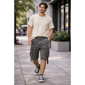 Aeropostale Cargo Shorts Mens 29‎ Green Utility Tactical Multi Pocket Drawstring
